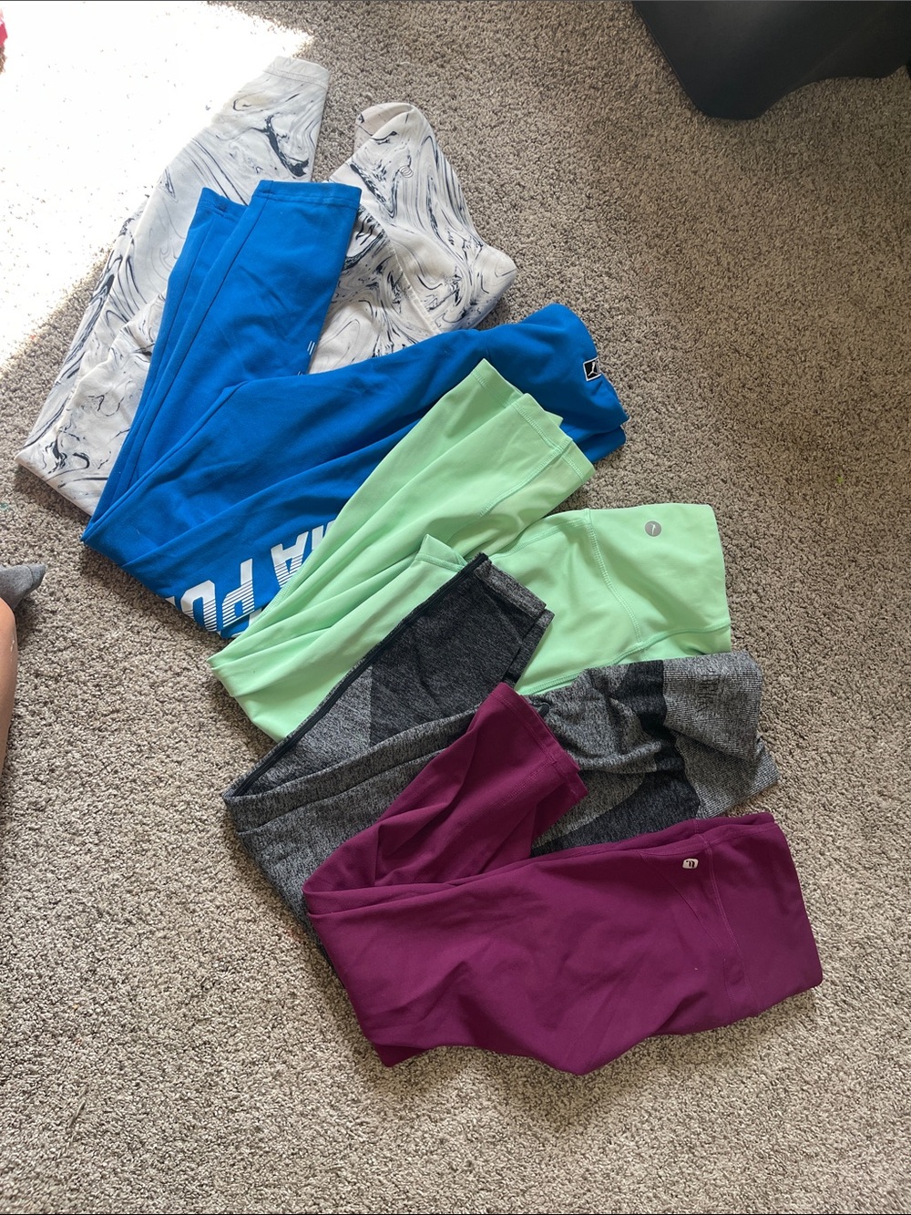 Leggings lot - Blue, Mint, Gray, Burgundy, White Marble